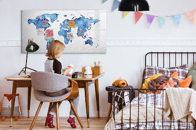 Magnetická psací tabule Mapa světa s osobními vzpomínkami