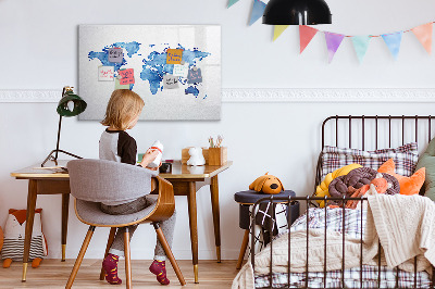 Magnetická psací tabule Mapa světa s osobními vzpomínkami