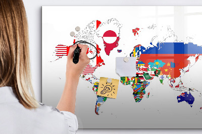 Popisovatelná magnetická tabule Mapa světa s místy, kde se daly pořídit fotografie