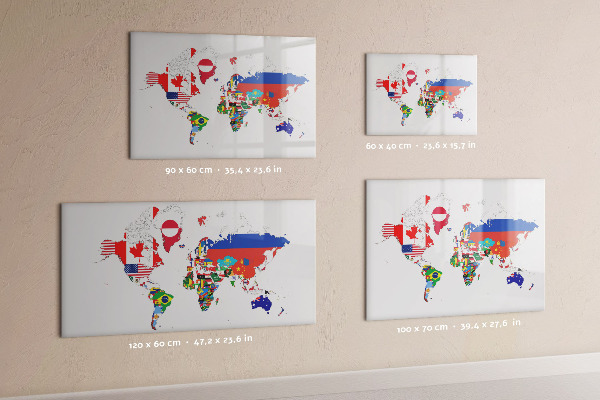 Popisovatelná magnetická tabule Mapa světa s místy, kde se daly pořídit fotografie