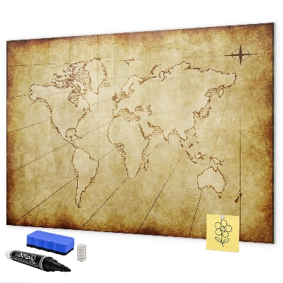 Magnetická psací tabule Mapa světa s osobními vzpomínkami