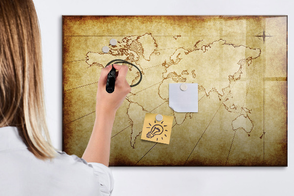 Magnetická psací tabule Mapa světa s osobními vzpomínkami