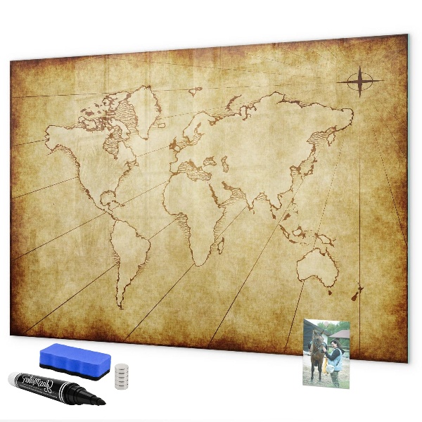 Magnetická psací tabule Mapa světa s osobními vzpomínkami
