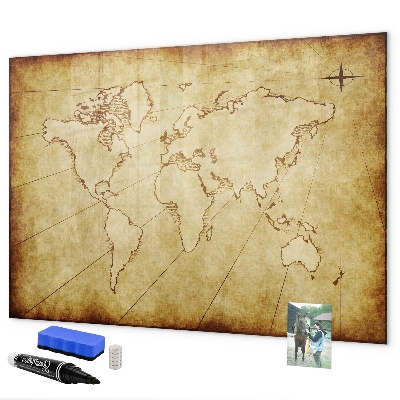 Magnetická psací tabule Mapa světa s osobními vzpomínkami