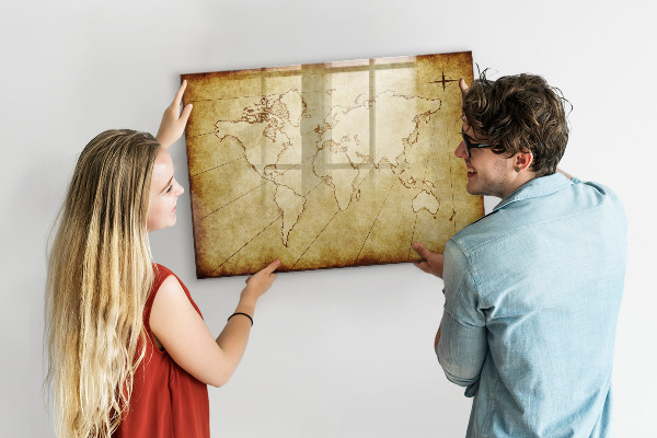 Magnetická psací tabule Mapa světa s osobními vzpomínkami