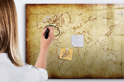 Magnetická psací tabule Mapa světa s osobními vzpomínkami