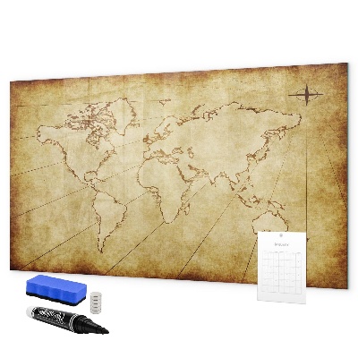 Magnetická psací tabule Mapa světa s osobními vzpomínkami