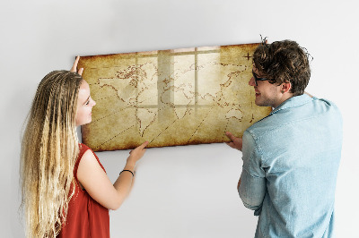 Magnetická psací tabule Mapa světa s osobními vzpomínkami