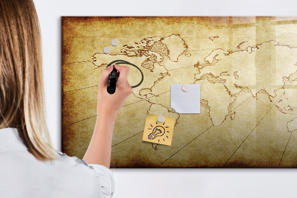 Magnetická psací tabule Mapa světa s osobními vzpomínkami