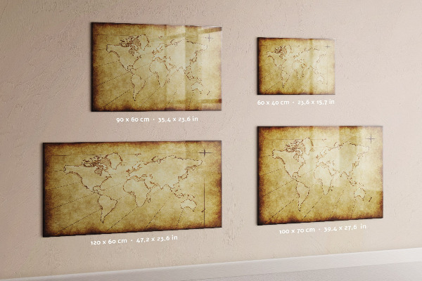 Magnetická psací tabule Mapa světa s osobními vzpomínkami