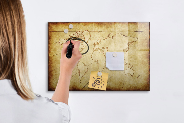 Magnetická psací tabule Mapa světa s osobními vzpomínkami
