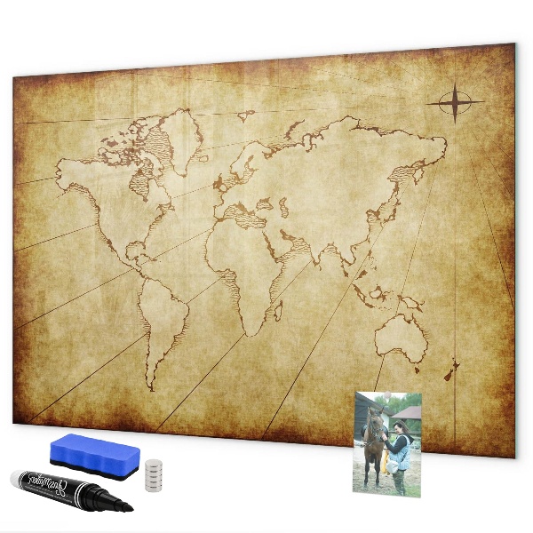 Magnetická psací tabule Mapa světa s osobními vzpomínkami