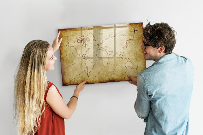 Magnetická psací tabule Mapa světa s osobními vzpomínkami