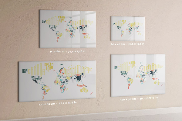 Popisovatelná magnetická tabule Mapa světa s osobními vzpomínkami