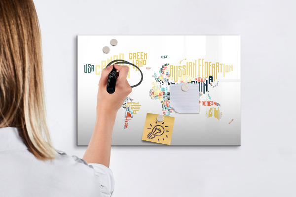 Popisovatelná magnetická tabule Mapa světa s osobními vzpomínkami
