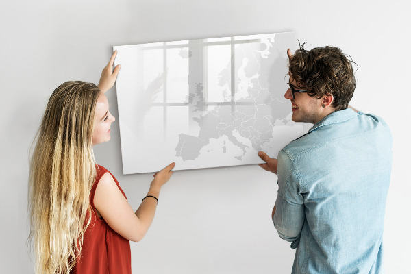 Magnetická psací tabule Interaktivní plakát s fotografiemi a poznámkami