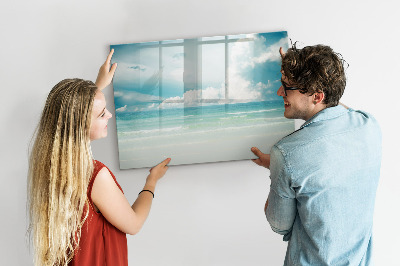 Popisovatelná magnetická tabule Magnetická tabule s fotografiemi u moře