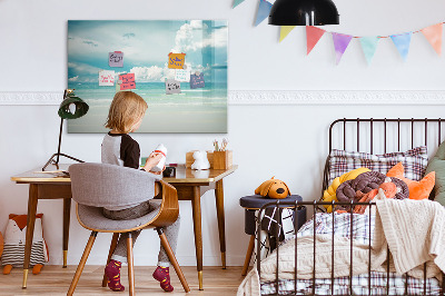 Popisovatelná magnetická tabule Magnetická tabule s fotografiemi u moře