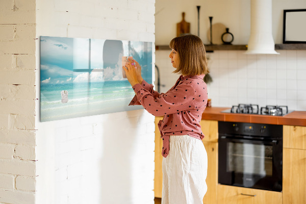 Popisovatelná magnetická tabule Magnetická tabule s fotografiemi u moře