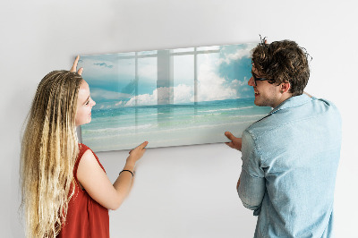 Popisovatelná magnetická tabule Magnetická tabule s fotografiemi u moře