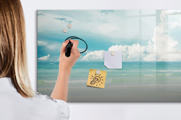 Popisovatelná magnetická tabule Magnetická tabule s fotografiemi u moře