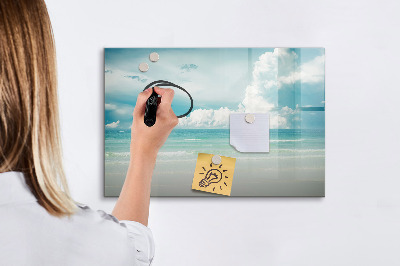 Popisovatelná magnetická tabule Magnetická tabule s fotografiemi u moře