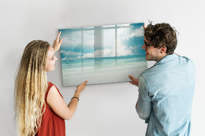 Popisovatelná magnetická tabule Magnetická tabule s fotografiemi u moře