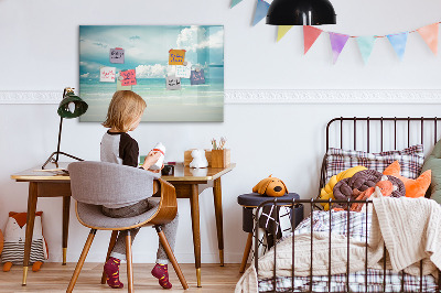 Popisovatelná magnetická tabule Magnetická tabule s fotografiemi u moře