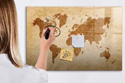 Popisovatelná magnetická tabule Mapa světa s pamětními místy
