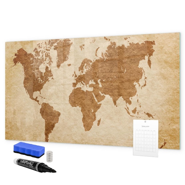 Popisovatelná magnetická tabule Mapa světa s pamětními místy