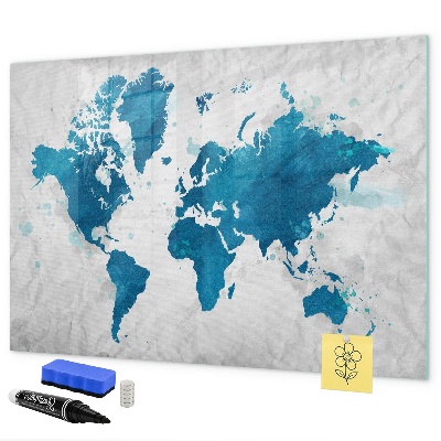 Magnetická psací tabule Mapa světa s osobními fotografiemi