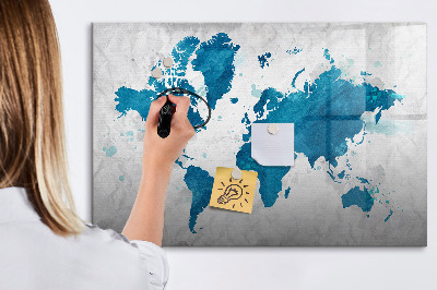 Magnetická psací tabule Mapa světa s osobními fotografiemi