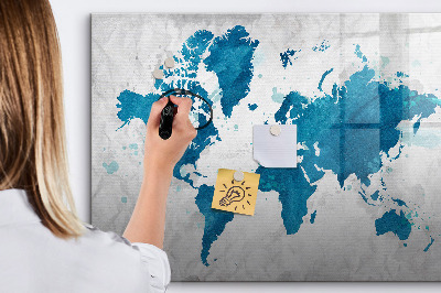 Magnetická psací tabule Mapa světa s osobními fotografiemi