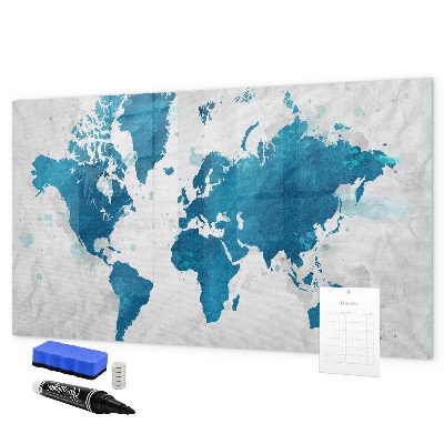 Magnetická psací tabule Mapa světa s osobními fotografiemi