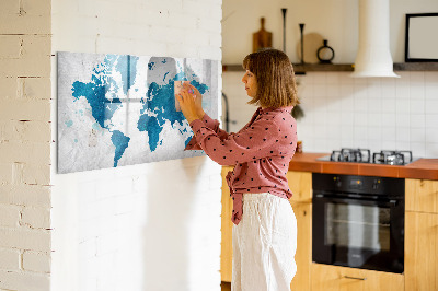 Magnetická psací tabule Mapa světa s osobními fotografiemi