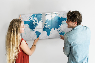 Magnetická psací tabule Mapa světa s osobními fotografiemi