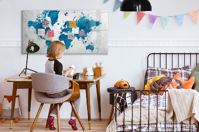 Magnetická psací tabule Mapa světa s osobními fotografiemi