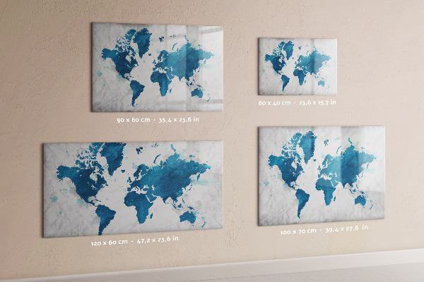 Magnetická psací tabule Mapa světa s osobními fotografiemi