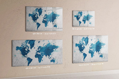 Magnetická psací tabule Mapa světa s osobními fotografiemi