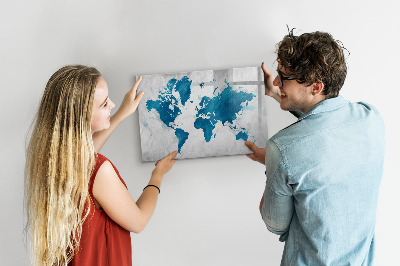 Magnetická psací tabule Mapa světa s osobními fotografiemi