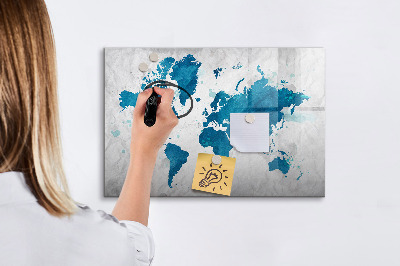 Magnetická psací tabule Mapa světa s osobními fotografiemi