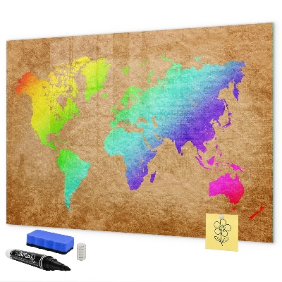 Popisovatelná magnetická tabule Barevná mapa s místy pro focení
