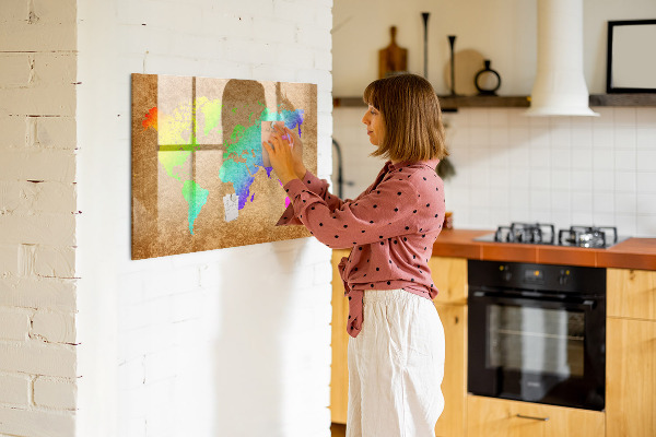 Popisovatelná magnetická tabule Barevná mapa s místy pro focení