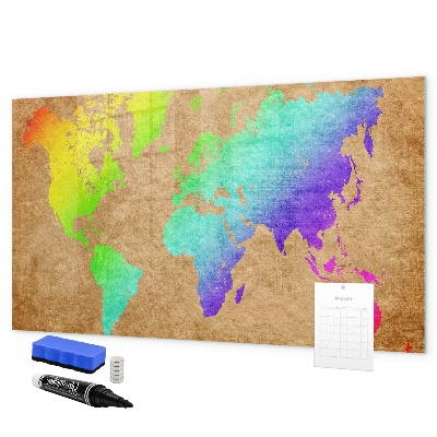 Popisovatelná magnetická tabule Barevná mapa s místy pro focení