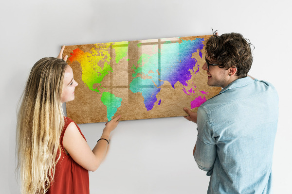 Popisovatelná magnetická tabule Barevná mapa s místy pro focení