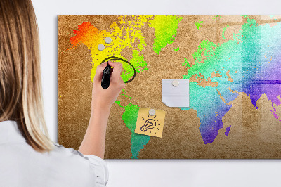 Popisovatelná magnetická tabule Barevná mapa s místy pro focení
