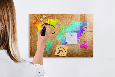 Popisovatelná magnetická tabule Barevná mapa s místy pro focení