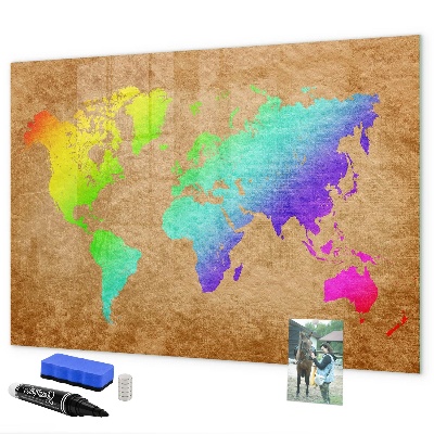 Popisovatelná magnetická tabule Barevná mapa s místy pro focení