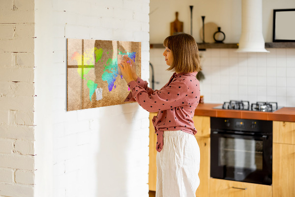 Popisovatelná magnetická tabule Barevná mapa s místy pro focení