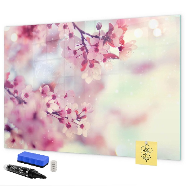 Magnetická psací tabule Květinová koláž s fotografiemi a poznámkami